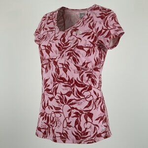 The North Face Pink Floral Botanical Short Sleeve Hiking Top Medium Hike Outdoor